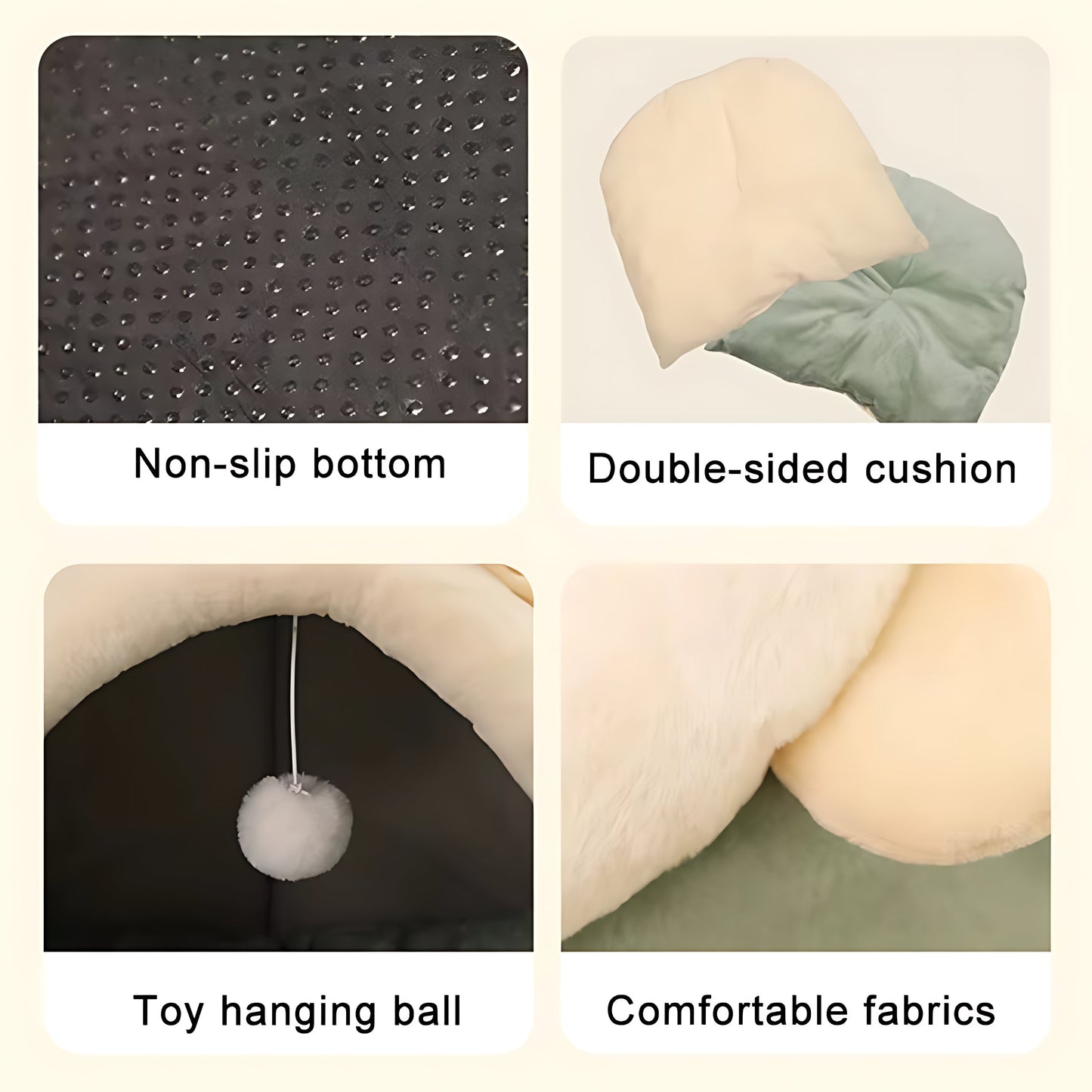 Luxury Cat Cave Bed – Soft Enclosed Sleeping House for Cats & Small Dogs