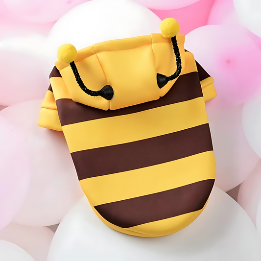 Bee Costume Pet Hoodie – Warm Winter Outfit for Dogs & Cats