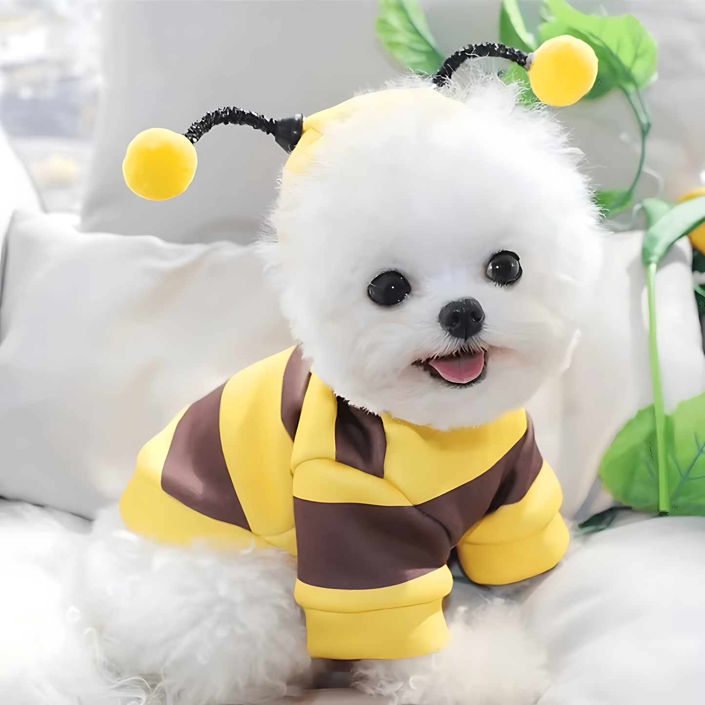 Bee Costume Pet Hoodie – Warm Winter Outfit for Dogs & Cats