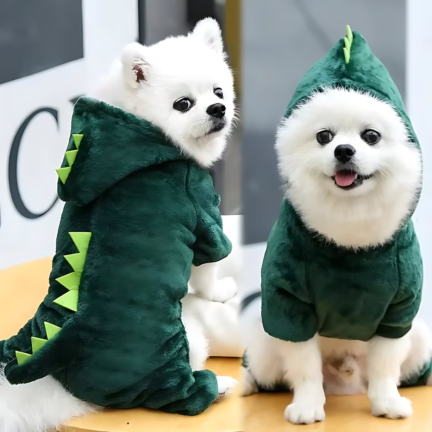 Dinosaur Dog Hoodie – Warm Fleece Winter Coat for Small Dogs