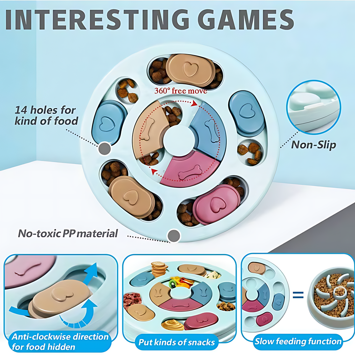 Dog Food Puzzle Bowl – Slow Feeding & Mental Stimulation Toy