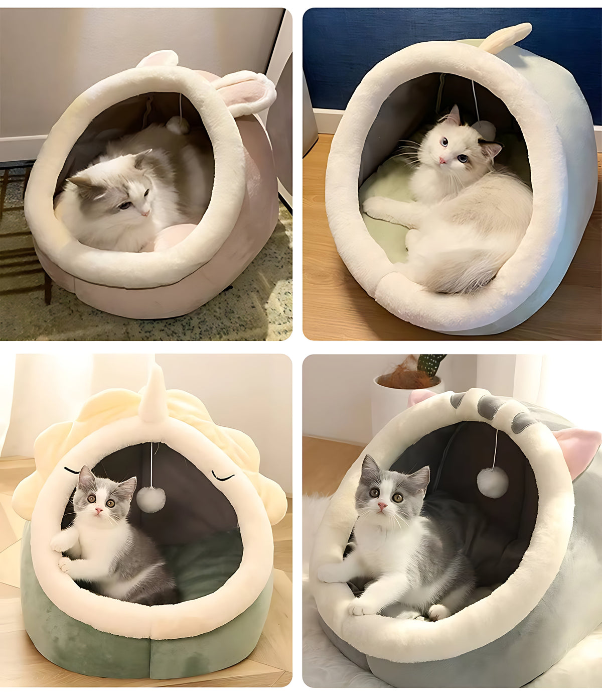 Luxury Cat Cave Bed – Soft Enclosed Sleeping House for Cats & Small Dogs