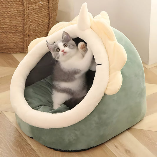 Luxury Cat Cave Bed – Soft Enclosed Sleeping House for Cats & Small Dogs