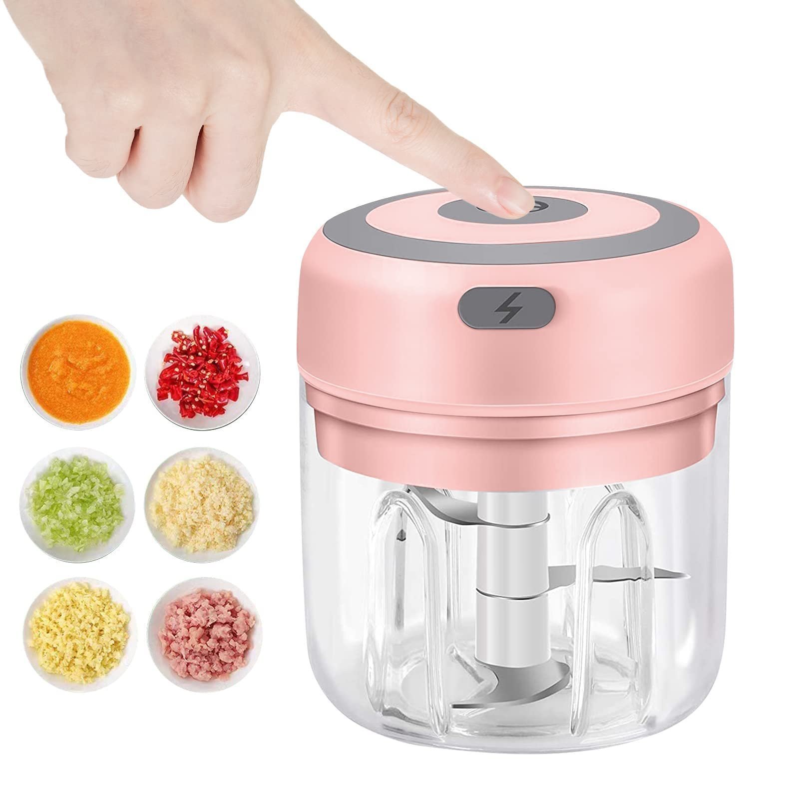 61LlD5BDXFL.jpg USB Rechargeable Mini Electric Garlic Chopper - Image 1