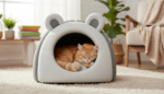 Premium Plush Cat Cave Bed – Soft Enclosed Pet House for Warm Comfort - Image 8