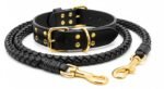Premium Genuine Leather Dog Collar & Lead Set – Braided Heavy Duty Leash - Image 5