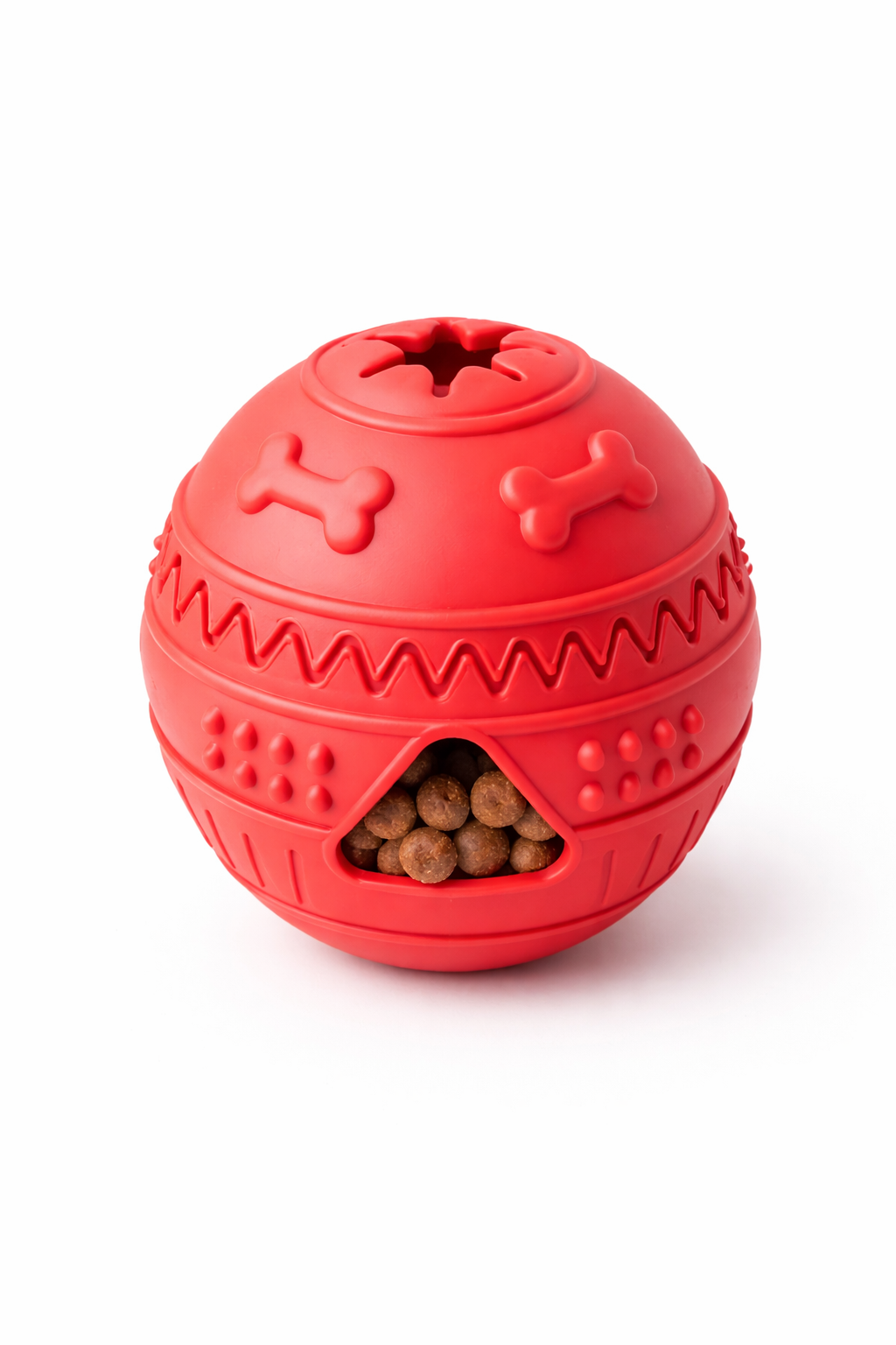 pro5.6.png Treat Dispensing Dog Toy Interactive Puzzle Feeder Durable Rubber Slow Feeding Red | Weehawken Pet Shop - Image 1